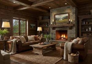 rustic living room, living room